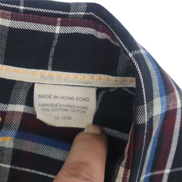 Timberland Men's Shirt LG 100% Cotton Plaid Long Sleeve Button - Picture 9 of 15